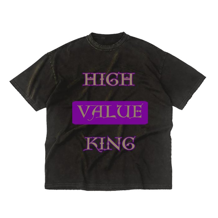 High Value King Shirt HBCU Culture Shirt (Dusk Black) Vintage Wash T-shirt - Omega Psi Phi Colors T Shirt - Mighty Lifestyle