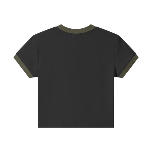 High Value Queen HBCU Culture (Black)Streetwear Summer Women's Vintage Color - Block Fitted Cropped Tee | AKA colors - Mighty Lifestyle