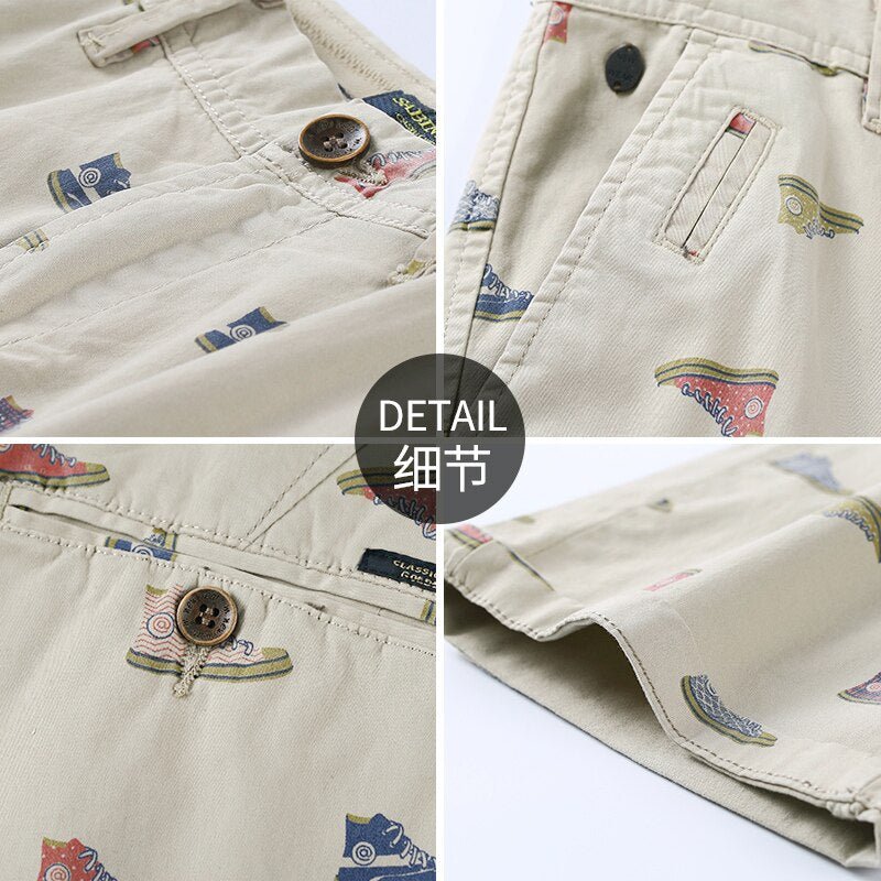 Hot Bro Summer Shorts | Men Fashion Casual Pattern Print Shorts Men 100% Cotton Brand New Slim Fit Pattern Washed Cargo Shorts Men - Mighty Lifestyle