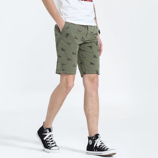 Hot Bro Summer Shorts | Men Fashion Casual Pattern Print Shorts Men 100% Cotton Brand New Slim Fit Pattern Washed Cargo Shorts Men - Mighty Lifestyle