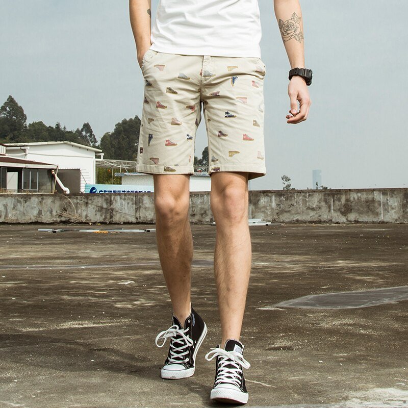 Hot Bro Summer Shorts | Men Fashion Casual Pattern Print Shorts Men 100% Cotton Brand New Slim Fit Pattern Washed Cargo Shorts Men - Mighty Lifestyle