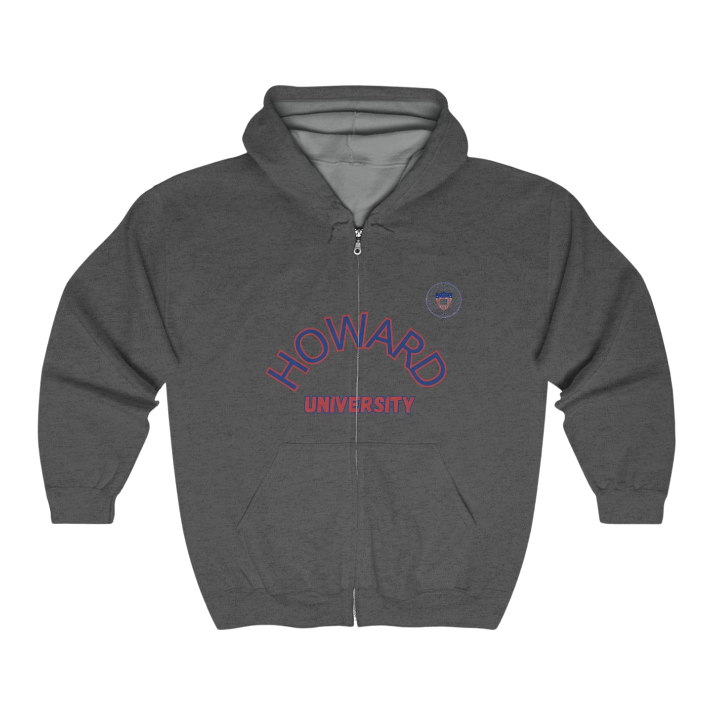 Howard University, H, HBCU Football, HomeComing, Class HBCU Football, Black Excellence, Unisex Heavy Blend™ Full Zip Hooded Sweatshirt - Mighty Lifestyle