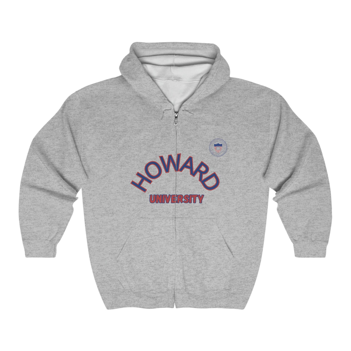 Howard University, H, HBCU Football, HomeComing, Class HBCU Football, Black Excellence, Unisex Heavy Blend™ Full Zip Hooded Sweatshirt - Mighty Lifestyle