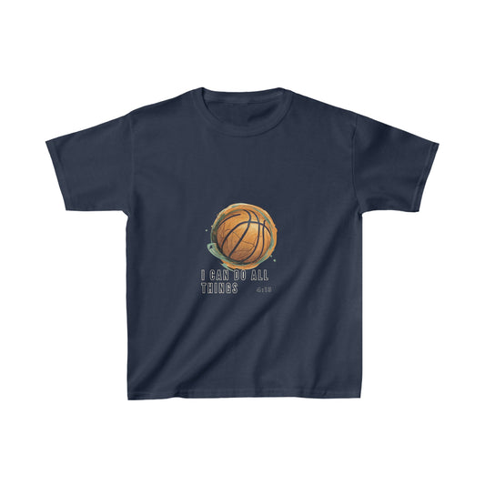 I Can Do All Things | Youth Kids Basketball Shirt | Sports Shirt Basketball Shirt | Casual or Sports Shirt for Kids - Mighty Lifestyle