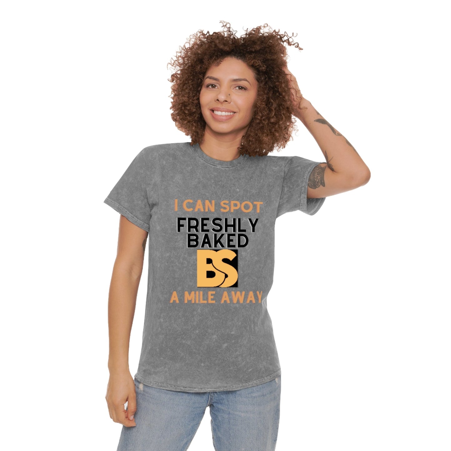 I can spot freshly baked BS - Spot BS, Spot Bull Crap Shirt, Unisex Mineral Wash T-Shirt - Mighty Lifestyle