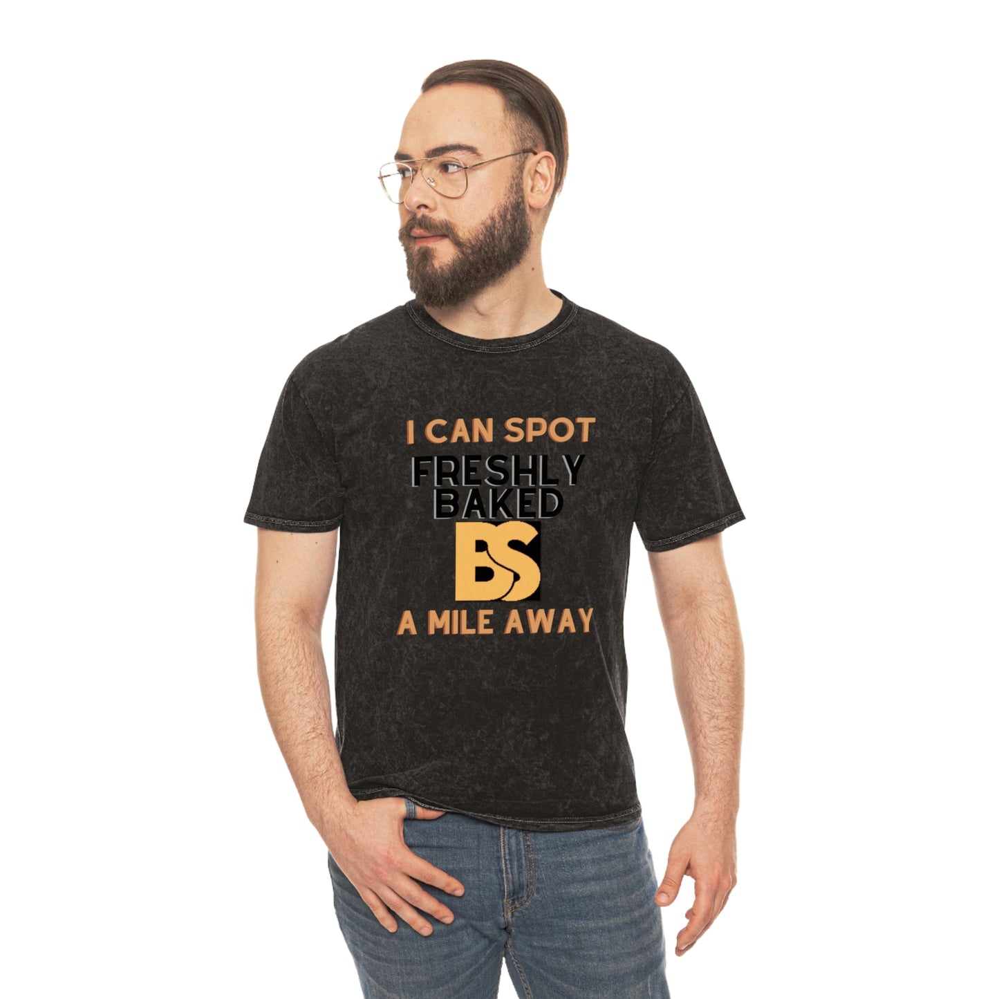 I can spot freshly baked BS - Spot BS, Spot Bull Crap Shirt, Unisex Mineral Wash T-Shirt - Mighty Lifestyle