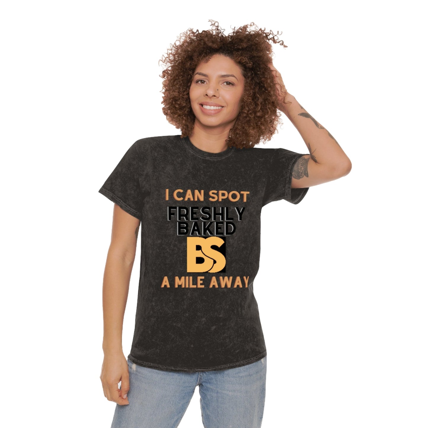 I can spot freshly baked BS - Spot BS, Spot Bull Crap Shirt, Unisex Mineral Wash T-Shirt - Mighty Lifestyle
