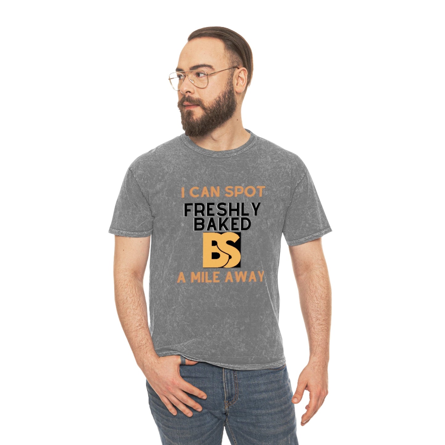 I can spot freshly baked BS - Spot BS, Spot Bull Crap Shirt, Unisex Mineral Wash T-Shirt - Mighty Lifestyle