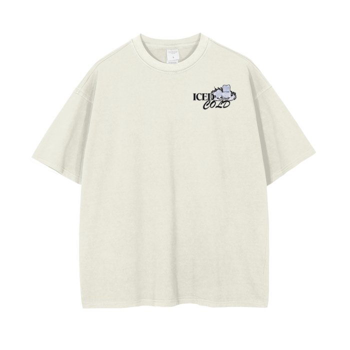 Iced Cold Mighty Lifestyle Unisex Drop Shoulder Stone Wash T-Shirt - Mighty Lifestyle
