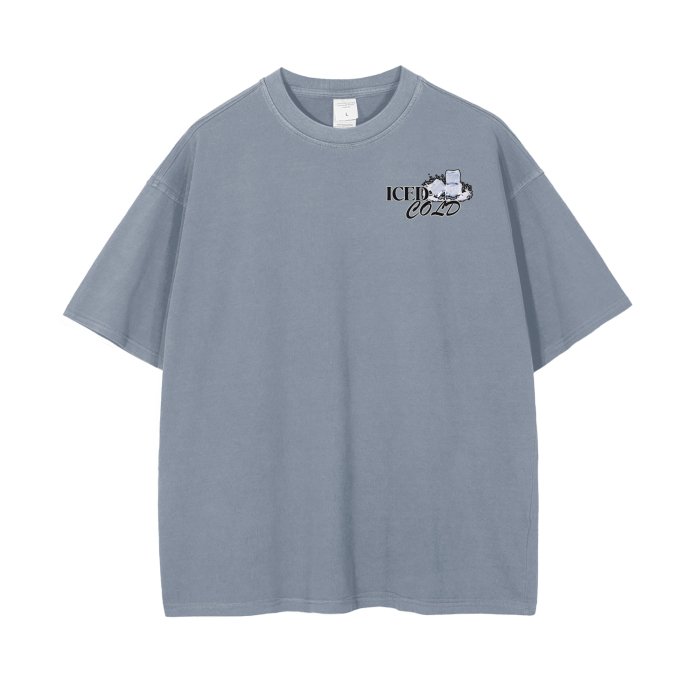 Iced Cold Mighty Lifestyle Unisex Drop Shoulder Stone Wash T-Shirt - Mighty Lifestyle