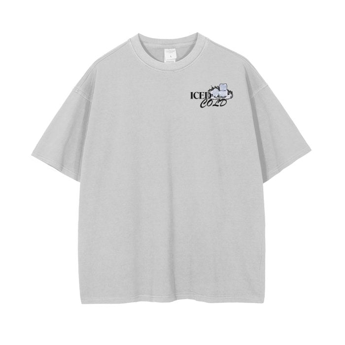 Iced Cold Mighty Lifestyle Unisex Drop Shoulder Stone Wash T-Shirt - Mighty Lifestyle