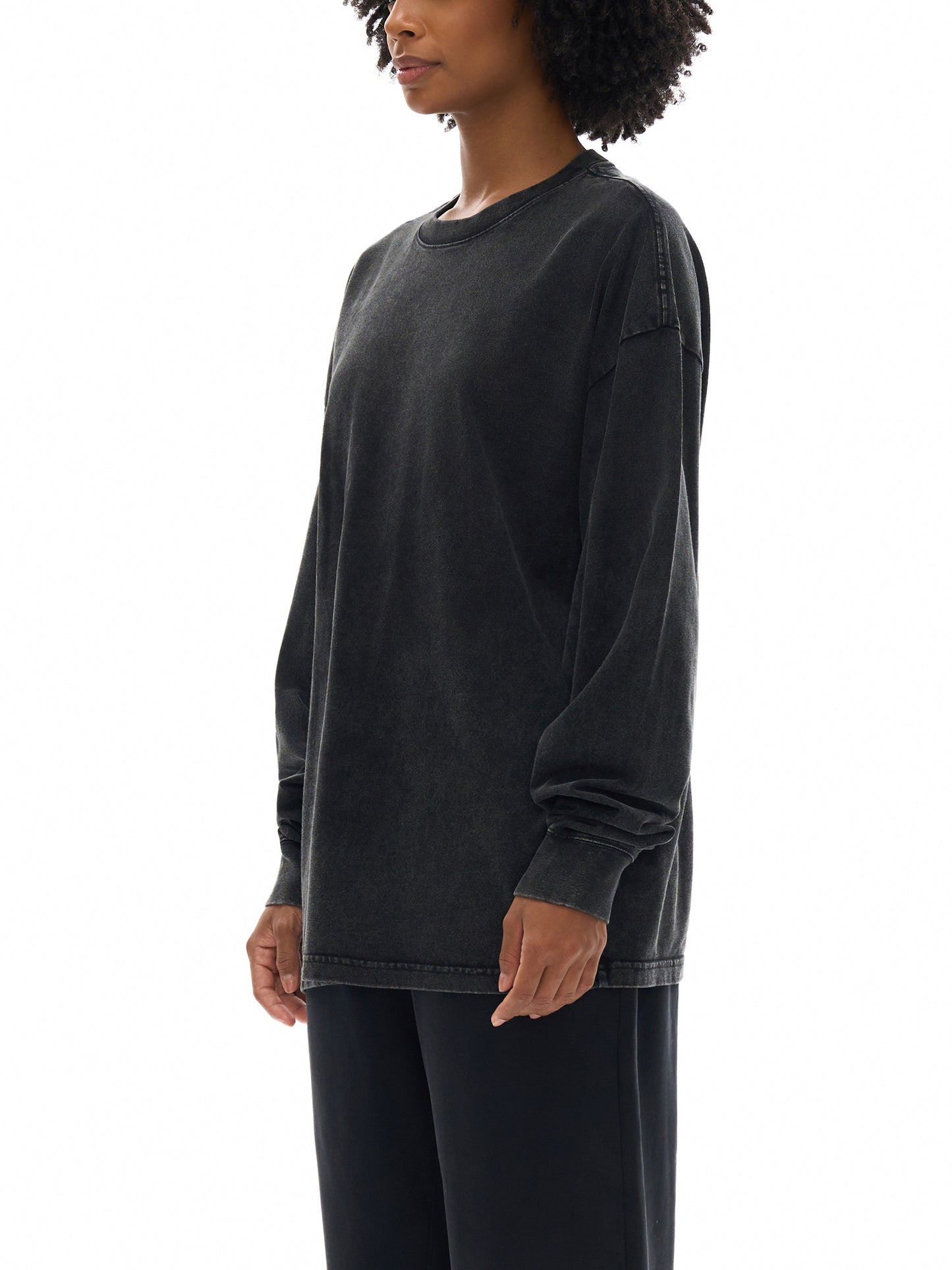 ML Faith-Based Oversized Washed Long Sleeve Shirt – Unisex 100% Cotton Christian Streetwear for Spring & Fall