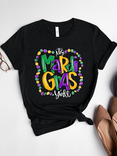 IT'S MARDI GRAS Y'ALL Round Neck T-Shirt - Mighty Lifestyle