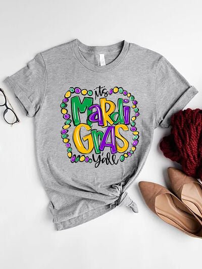 IT'S MARDI GRAS Y'ALL Round Neck T-Shirt - Mighty Lifestyle