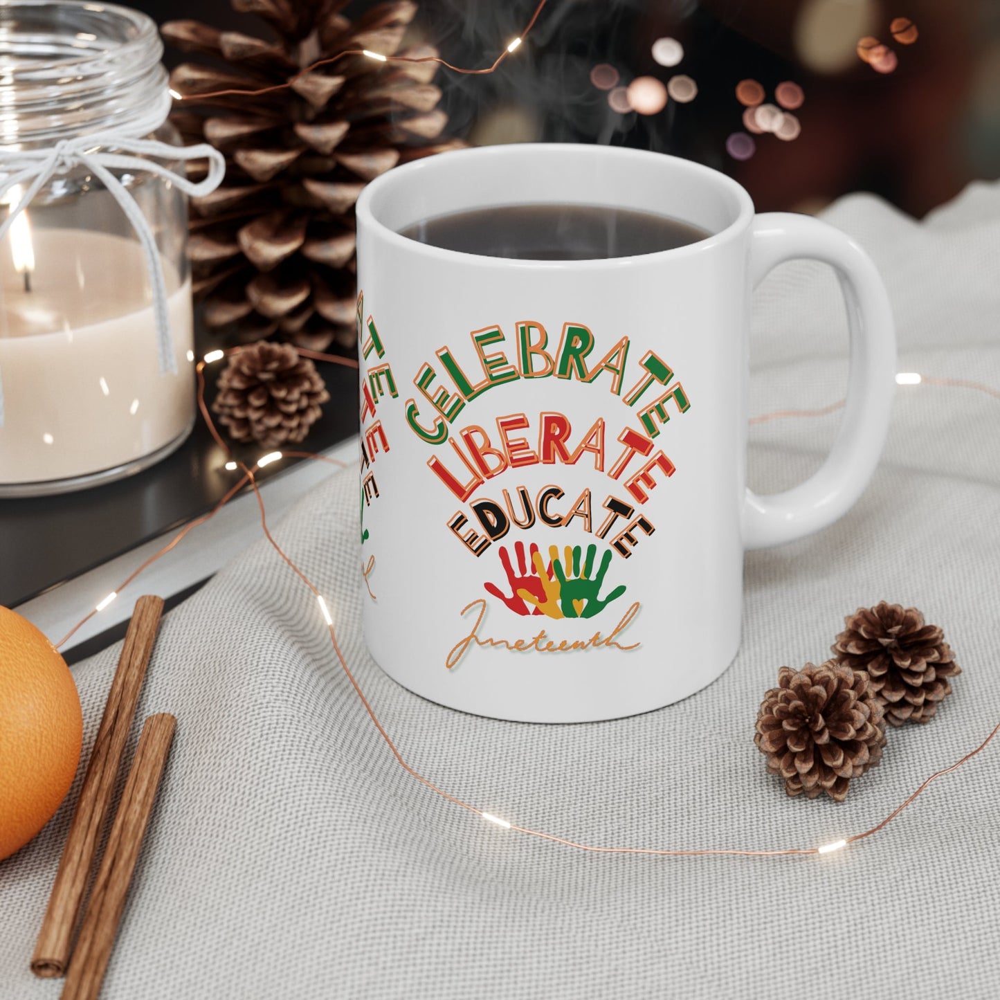 Juneteenth Celebrate Elevate Mug, Mug for Juneteenth, Black History Mug, Mug for the Culture, Gift for Black History, Gift for Juneteenth - Mighty Lifestyle