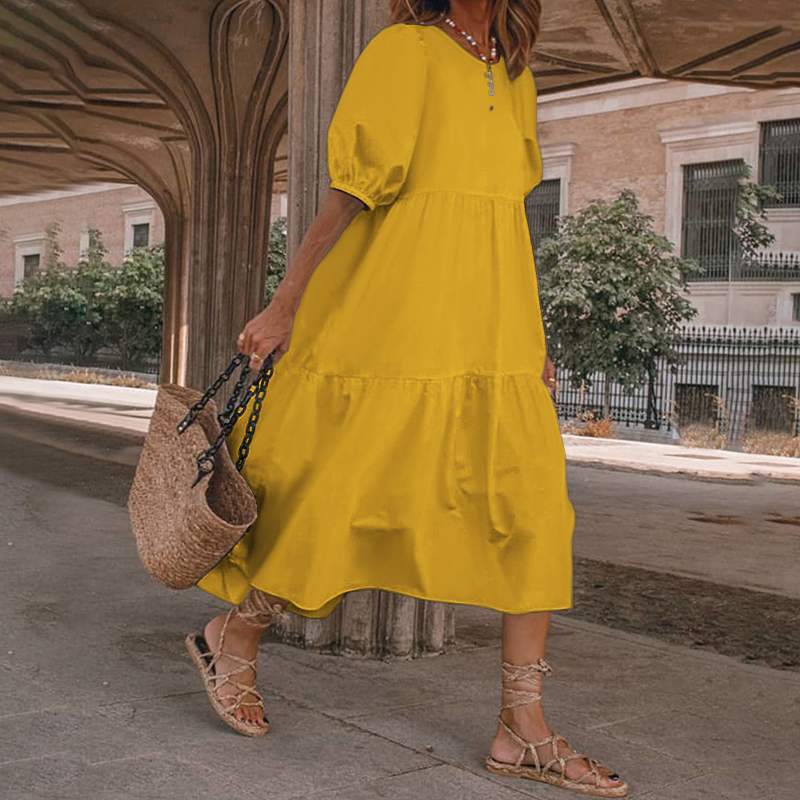 La Boho Dress | Sun Dress | Retro Summer Dresses Hot Sun Dress Ladies Casual Boho Beach Dress - Mighty Lifestyle