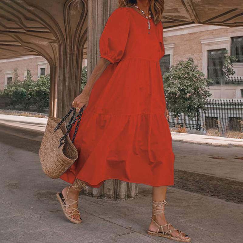 La Boho Dress | Sun Dress | Retro Summer Dresses Hot Sun Dress Ladies Casual Boho Beach Dress - Mighty Lifestyle