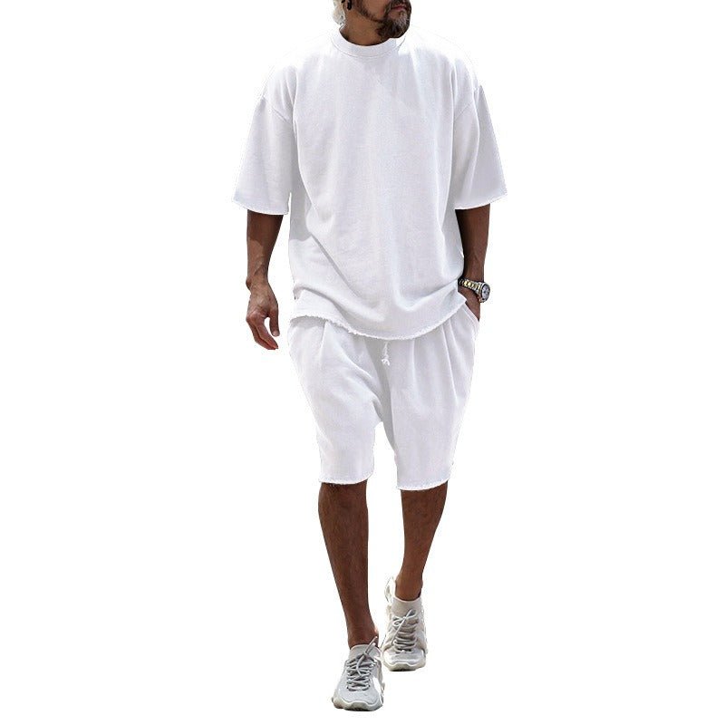 Leonard Shorts Set for Men | Cruise Outfit | Vacation Outfit | Sports Casual Loose Short Sleeved Shirt & Shorts | Trendy Men’s Clothing | Minimalist Outfit - Mighty Lifestyle