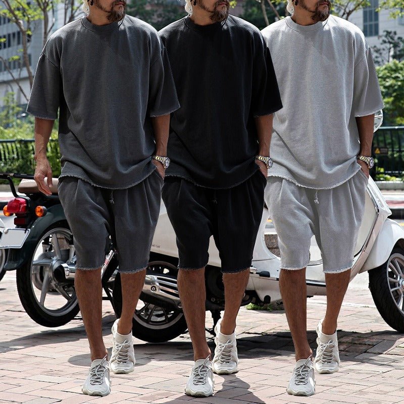 Leonard Shorts Set for Men | Cruise Outfit | Vacation Outfit | Sports Casual Loose Short Sleeved Shirt & Shorts | Trendy Men’s Clothing | Minimalist Outfit - Mighty Lifestyle