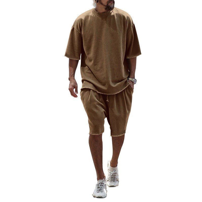 Leonard Shorts Set for Men | Cruise Outfit | Vacation Outfit | Sports Casual Loose Short Sleeved Shirt & Shorts | Trendy Men’s Clothing | Minimalist Outfit - Mighty Lifestyle