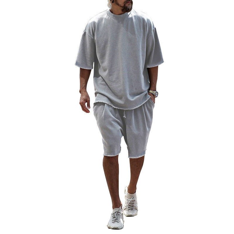 Leonard Shorts Set for Men | Cruise Outfit | Vacation Outfit | Sports Casual Loose Short Sleeved Shirt & Shorts | Trendy Men’s Clothing | Minimalist Outfit - Mighty Lifestyle