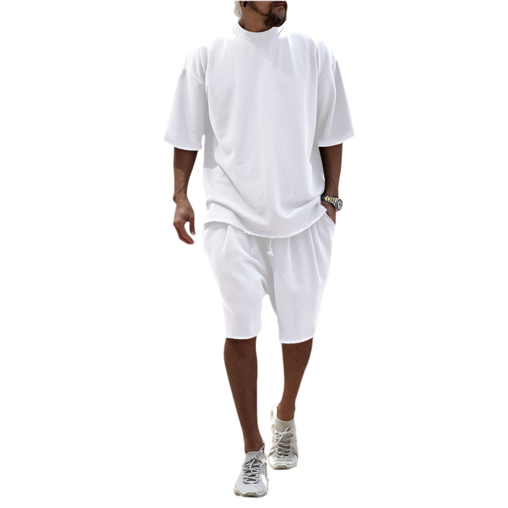 Leonard Shorts Set for Men | Cruise Outfit | Vacation Outfit | Sports Casual Loose Short Sleeved Shirt & Shorts | Trendy Men’s Clothing | Minimalist Outfit - Mighty Lifestyle