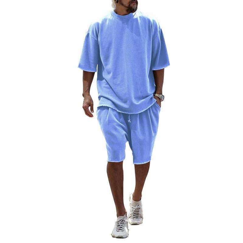Leonard Shorts Set for Men | Cruise Outfit | Vacation Outfit | Sports Casual Loose Short Sleeved Shirt & Shorts | Trendy Men’s Clothing | Minimalist Outfit - Mighty Lifestyle