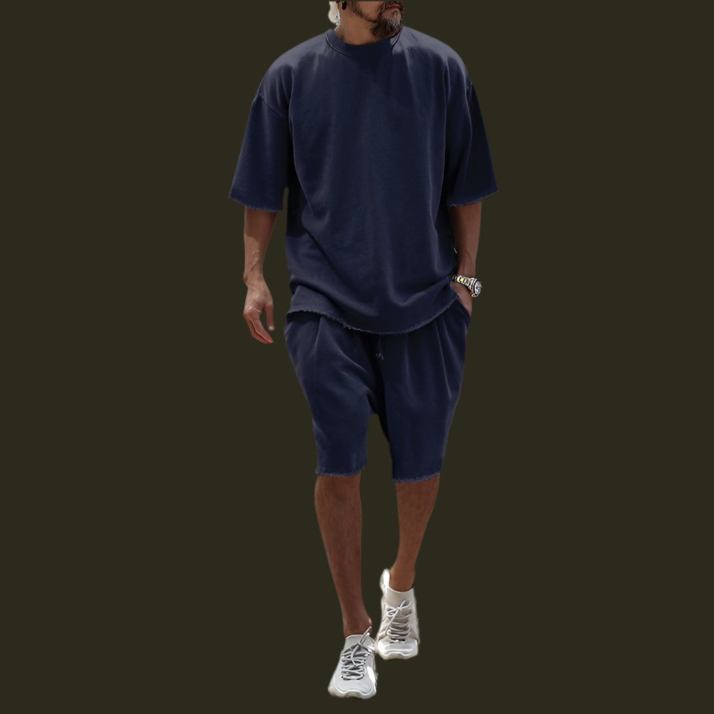 Leonard Shorts Set for Men | Cruise Outfit | Vacation Outfit | Sports Casual Loose Short Sleeved Shirt & Shorts | Trendy Men’s Clothing | Minimalist Outfit - Mighty Lifestyle