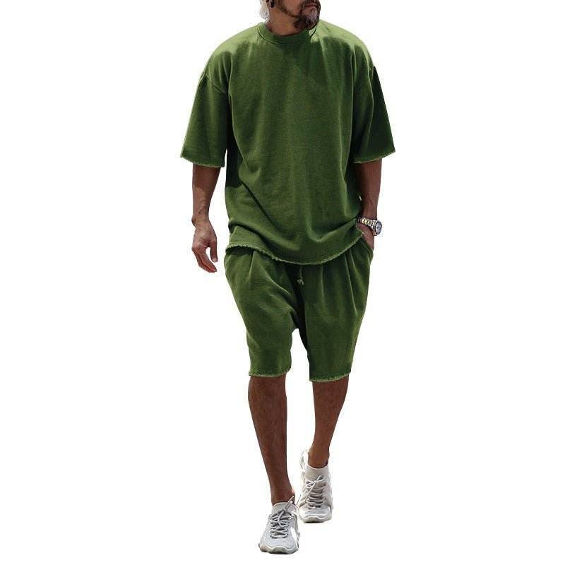 Leonard Shorts Set for Men | Cruise Outfit | Vacation Outfit | Sports Casual Loose Short Sleeved Shirt & Shorts | Trendy Men’s Clothing | Minimalist Outfit - Mighty Lifestyle
