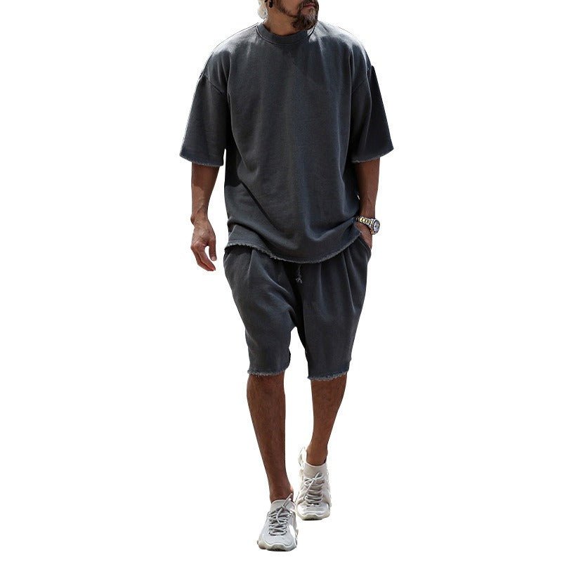 Leonard Shorts Set for Men | Cruise Outfit | Vacation Outfit | Sports Casual Loose Short Sleeved Shirt & Shorts | Trendy Men’s Clothing | Minimalist Outfit - Mighty Lifestyle