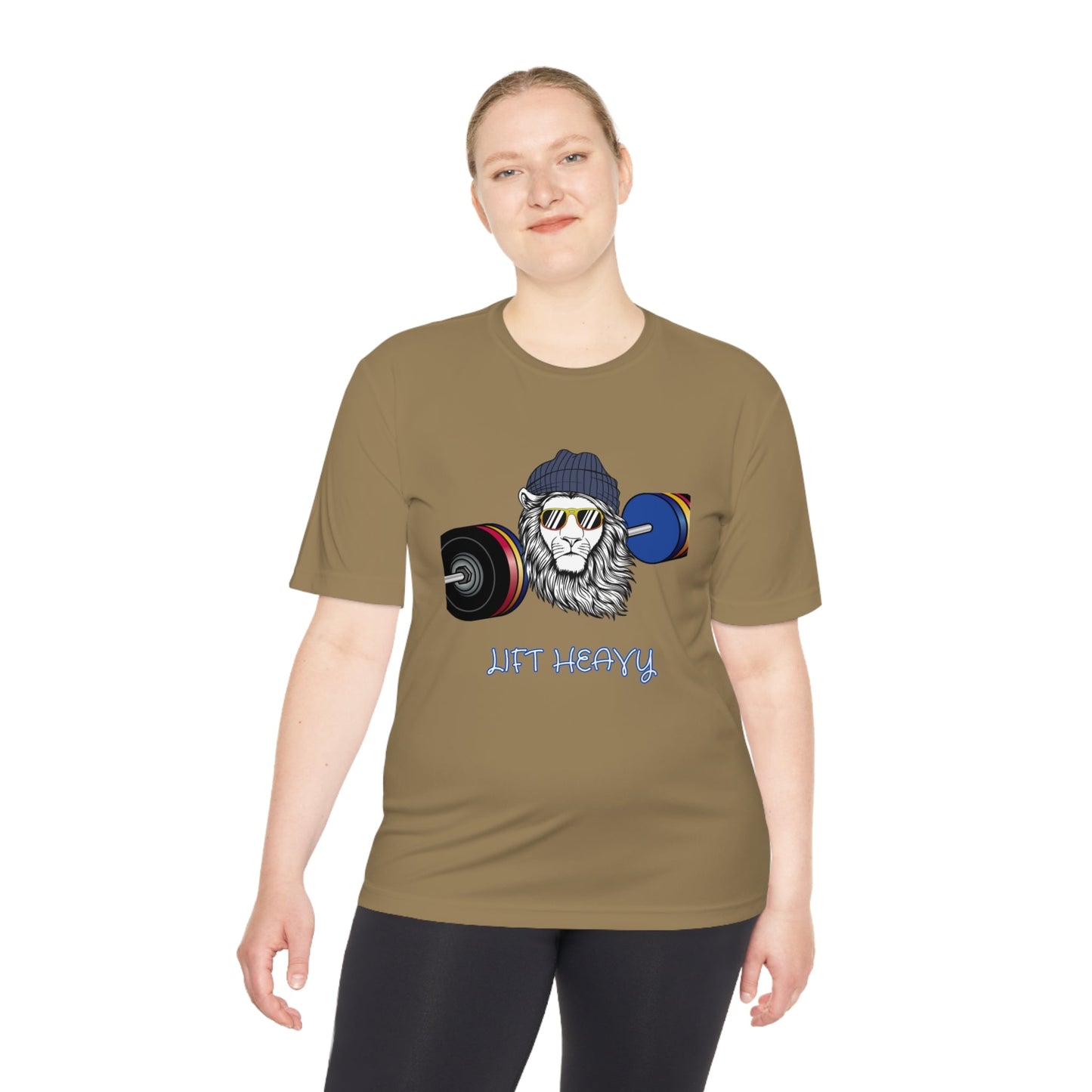 Lift Heavy, Gym Tee, Work Out Shirt, Crossfit, Lift Iron, Exercise shirt, Gym outfit, Unisex Moisture Wicking Tee, Gift, Jog, Run Tee - Mighty Lifestyle