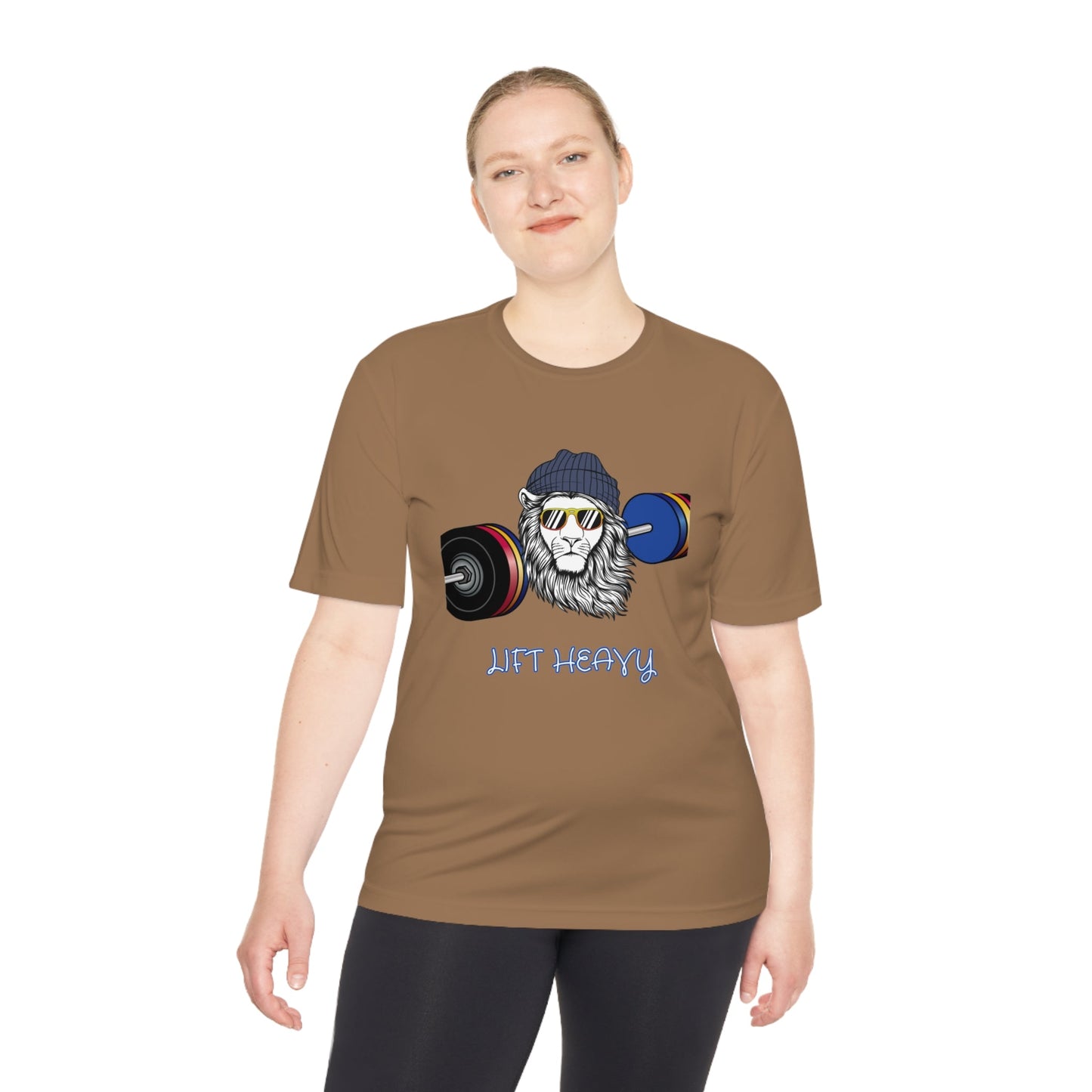 Lift Heavy, Gym Tee, Work Out Shirt, Crossfit, Lift Iron, Exercise shirt, Gym outfit, Unisex Moisture Wicking Tee, Gift, Jog, Run Tee - Mighty Lifestyle