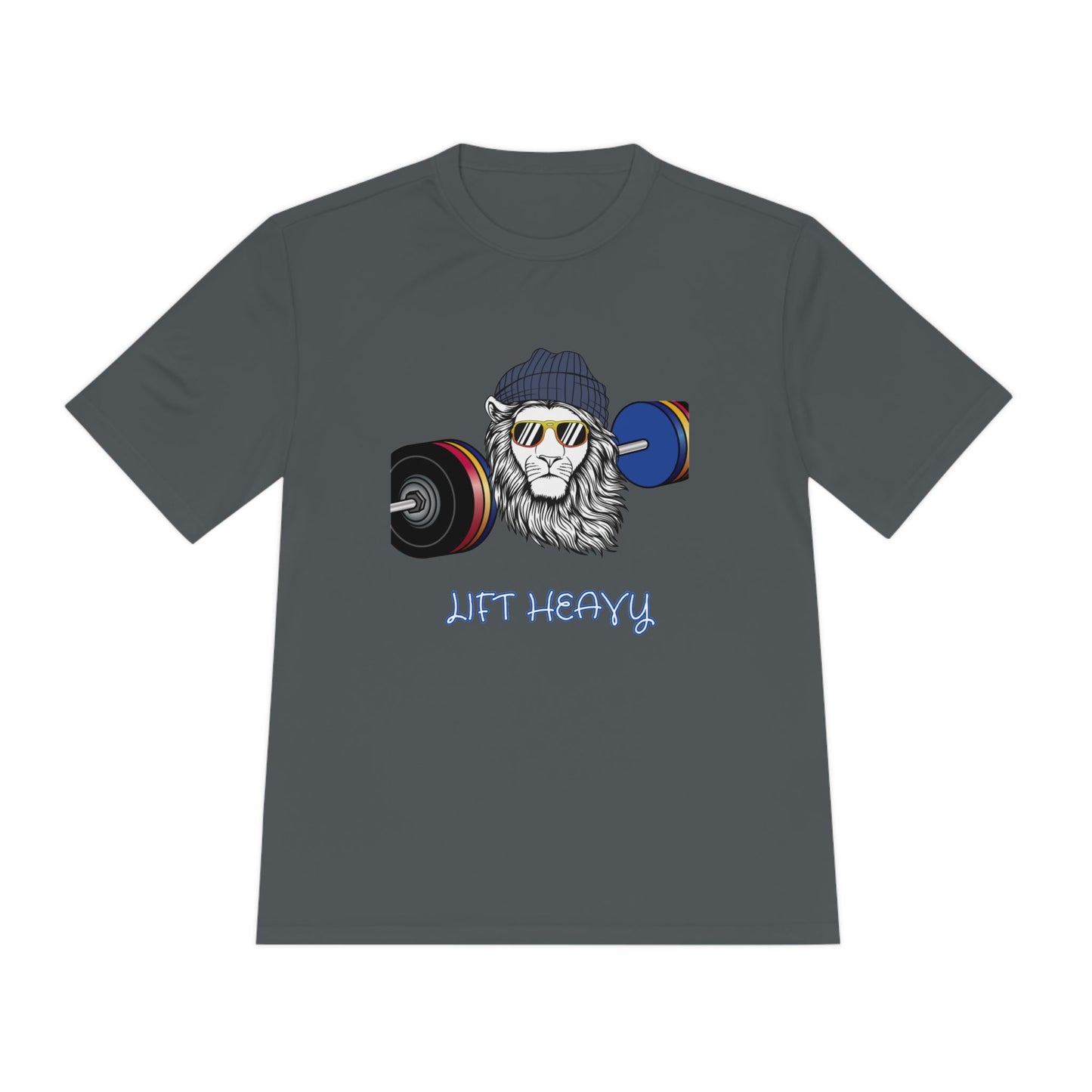 Lift Heavy, Gym Tee, Work Out Shirt, Crossfit, Lift Iron, Exercise shirt, Gym outfit, Unisex Moisture Wicking Tee, Gift, Jog, Run Tee - Mighty Lifestyle