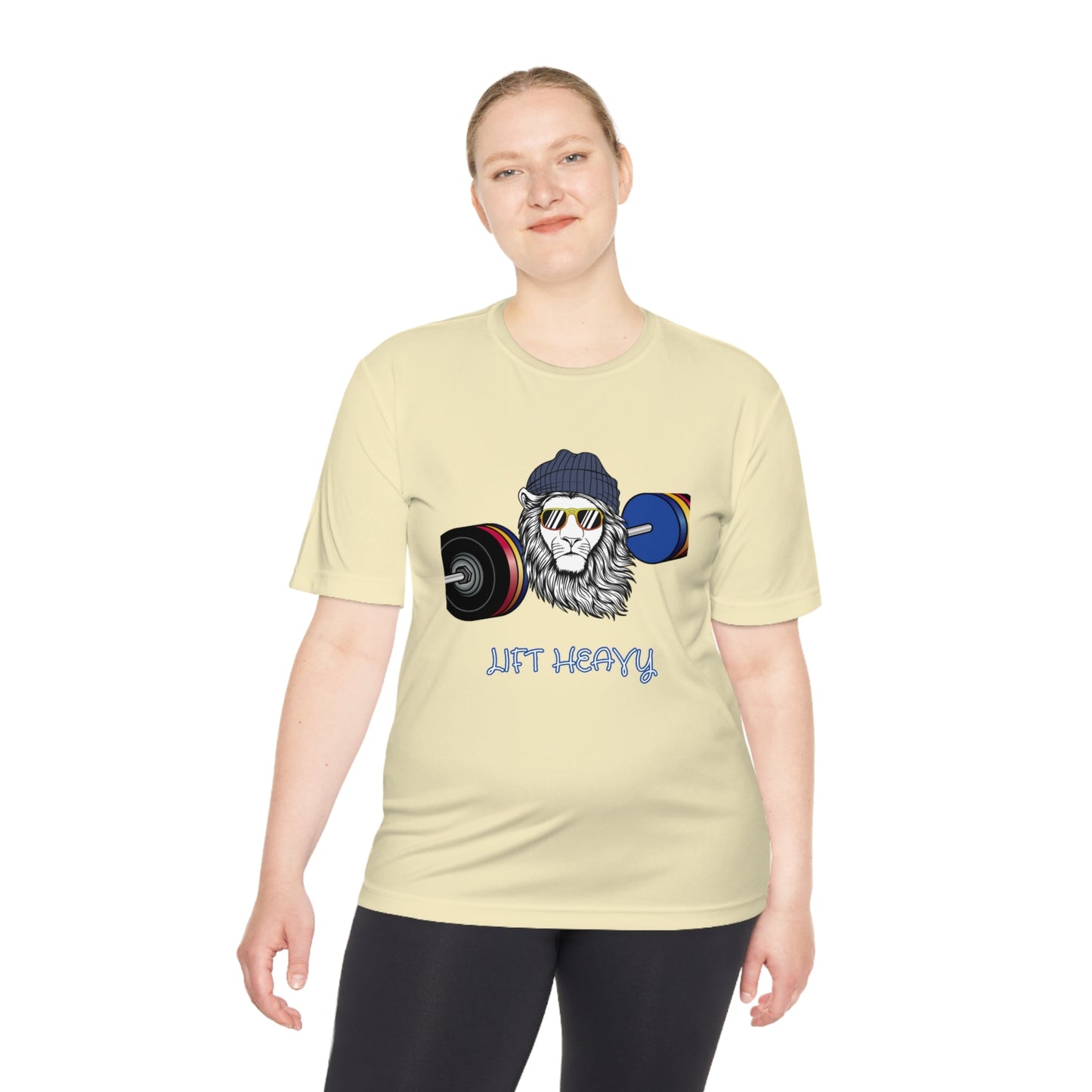 Lift Heavy, Gym Tee, Work Out Shirt, Crossfit, Lift Iron, Exercise shirt, Gym outfit, Unisex Moisture Wicking Tee, Gift, Jog, Run Tee - Mighty Lifestyle