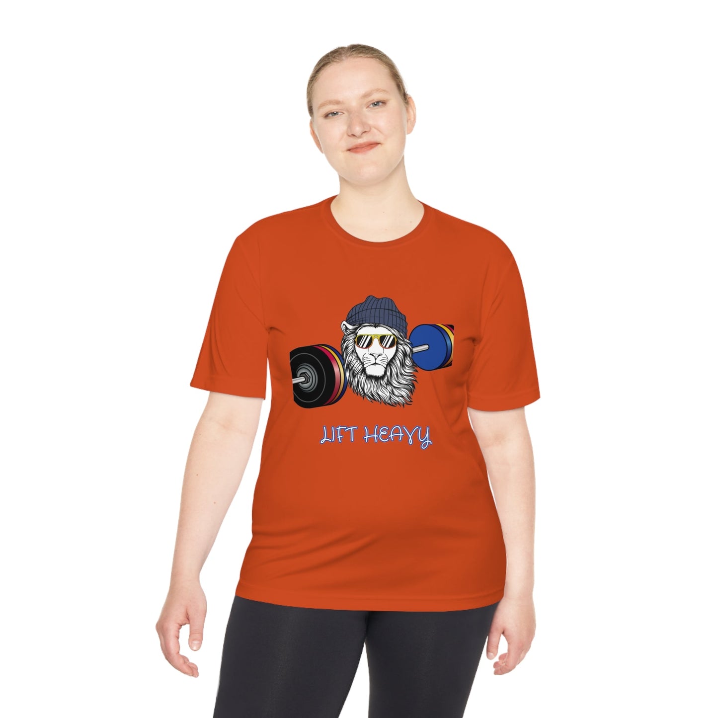 Lift Heavy, Gym Tee, Work Out Shirt, Crossfit, Lift Iron, Exercise shirt, Gym outfit, Unisex Moisture Wicking Tee, Gift, Jog, Run Tee - Mighty Lifestyle