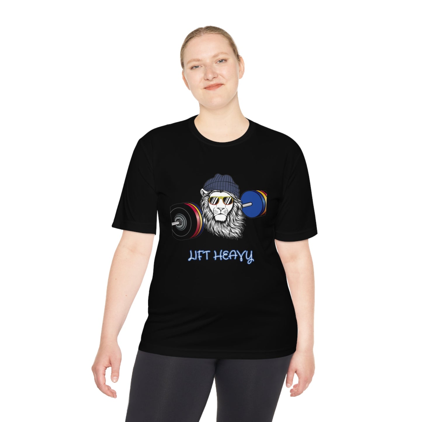 Lift Heavy, Gym Tee, Work Out Shirt, Crossfit, Lift Iron, Exercise shirt, Gym outfit, Unisex Moisture Wicking Tee, Gift, Jog, Run Tee - Mighty Lifestyle