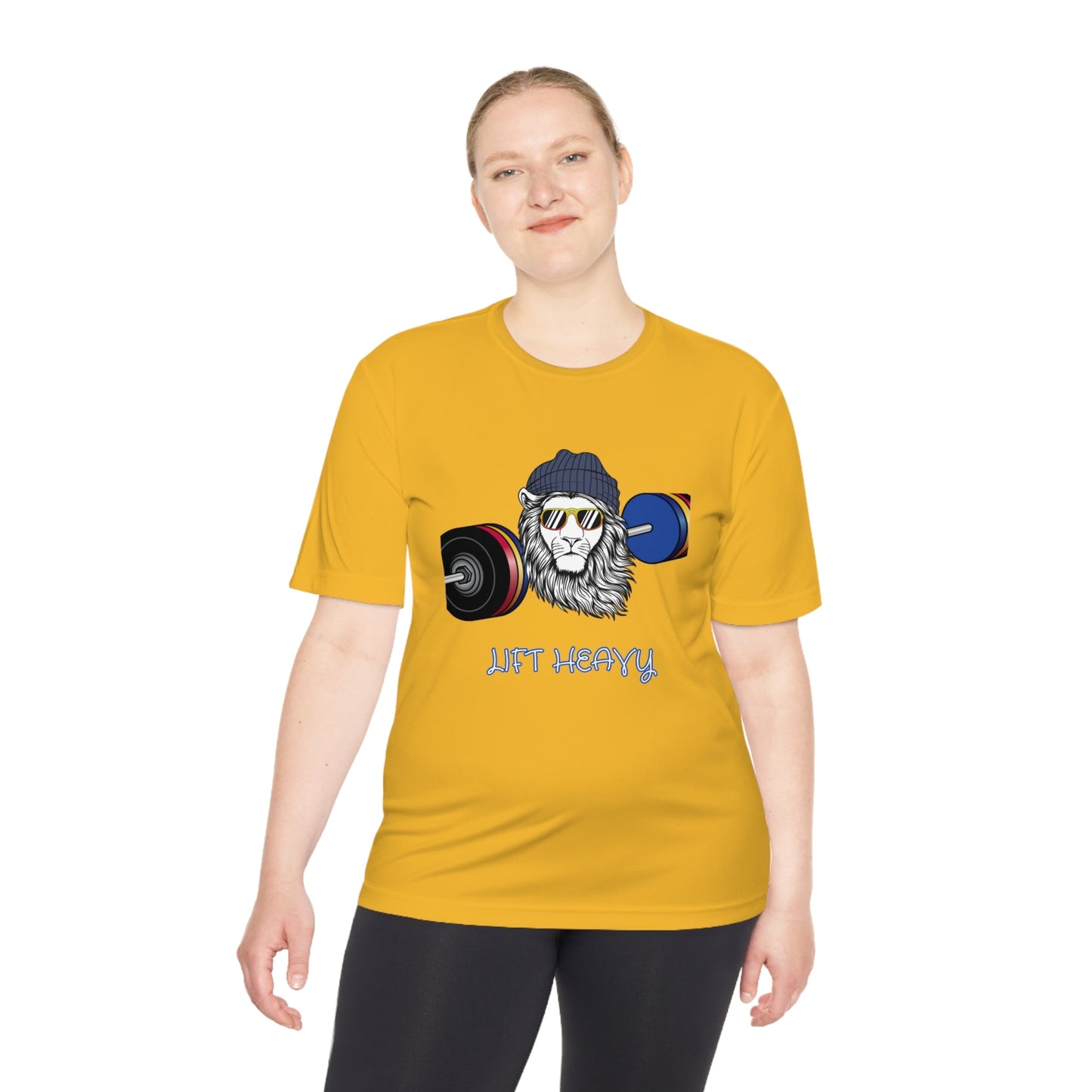 Lift Heavy, Gym Tee, Work Out Shirt, Crossfit, Lift Iron, Exercise shirt, Gym outfit, Unisex Moisture Wicking Tee, Gift, Jog, Run Tee - Mighty Lifestyle