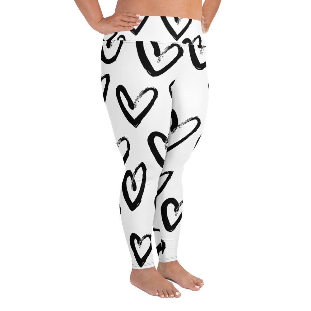 Love Leggings | Heart Tights | Valentine Leggings | All - Over Print Plus Size Leggings - Mighty Lifestyle