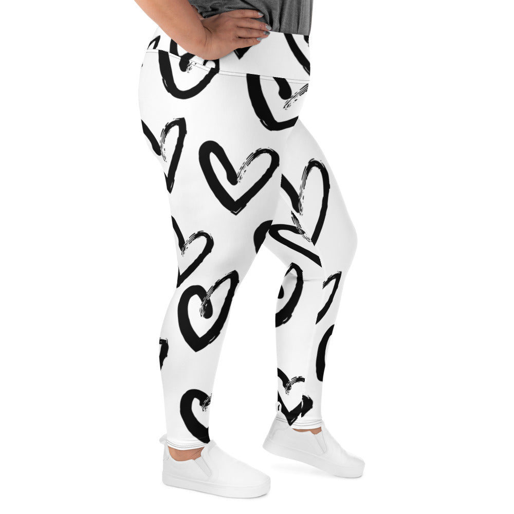 Love Leggings | Heart Tights | Valentine Leggings | All - Over Print Plus Size Leggings - Mighty Lifestyle