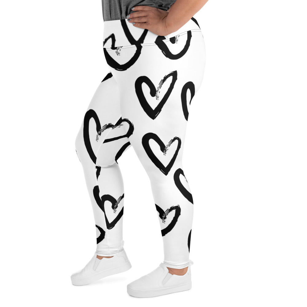 Love Leggings | Heart Tights | Valentine Leggings | All - Over Print Plus Size Leggings - Mighty Lifestyle