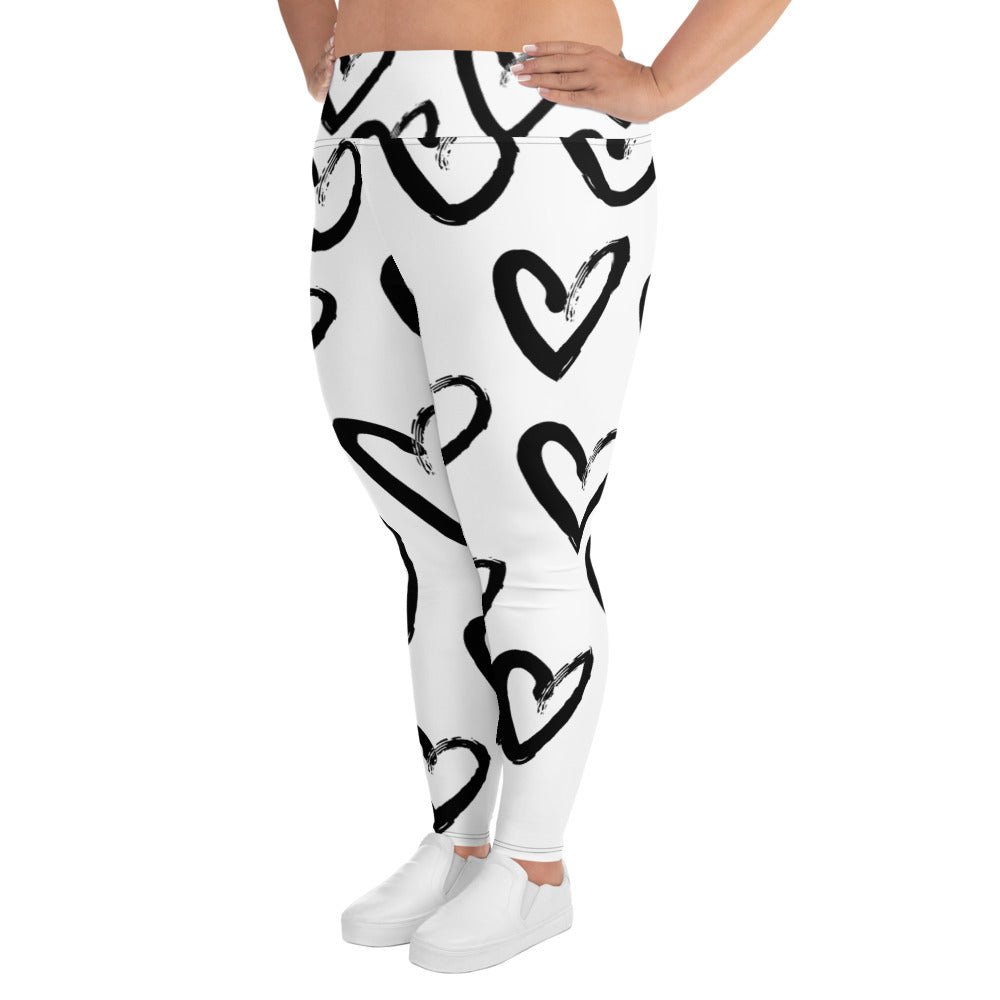 Love Leggings | Heart Tights | Valentine Leggings | All - Over Print Plus Size Leggings - Mighty Lifestyle