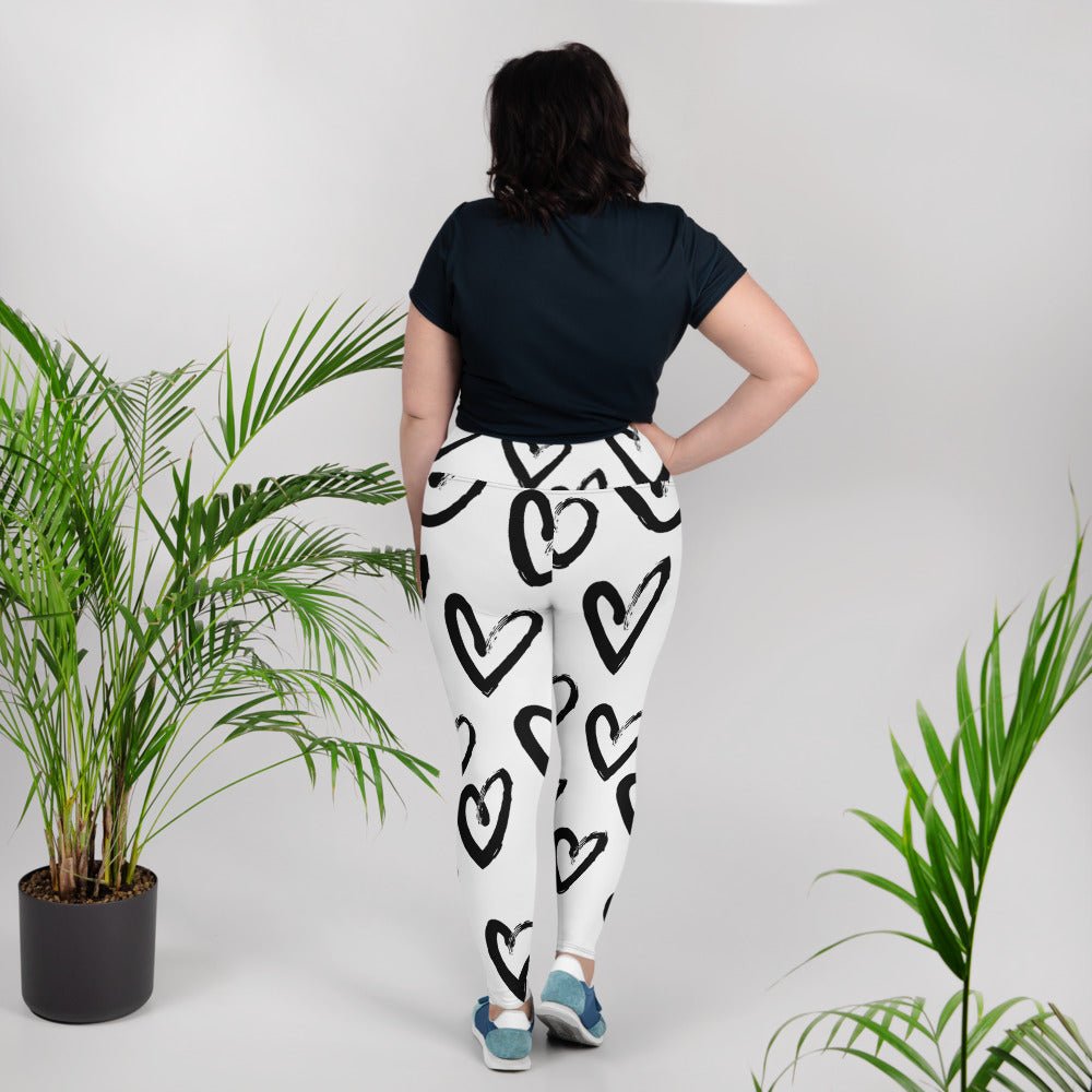 Love Leggings | Heart Tights | Valentine Leggings | All - Over Print Plus Size Leggings - Mighty Lifestyle