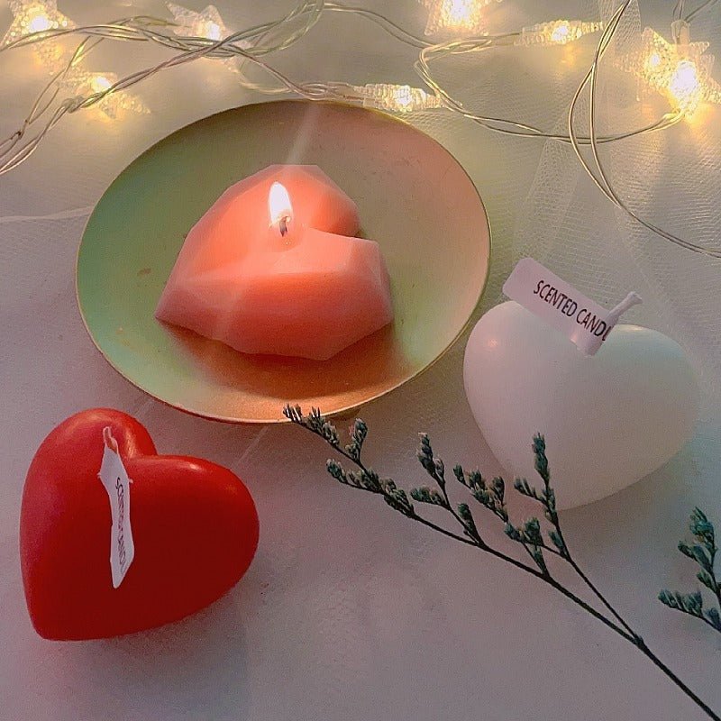 Lovely Diamond Heart Candle | Valentine's Day Gift Heart shaped Decoration with Hand Gift Shooting Small Props Aromatherapy Candle - Mighty Lifestyle