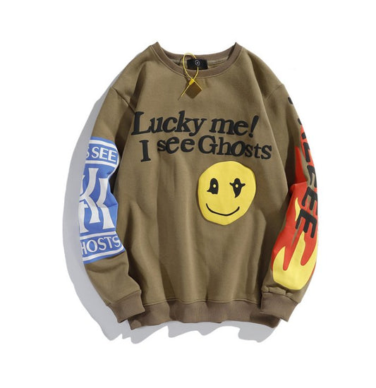 Lucky Me | Graffiti Letter Print Plus Velvet Sweatshirt Men Harajuku Fleece Hoodie Hip Hop Stranger Things Hooded Hoodies - Mighty Lifestyle