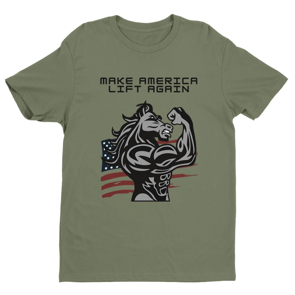 Make America Lift Again Men's Fitted T-Shirt | Gym ShirtFunny Gym Shirt - Crossfit or Gym Shirt for Body Builder. - Mighty Lifestyle