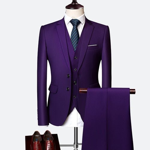 Malcolm Suit | Wedding Prom Suit | Green Slim Fit Tuxedo Men Formal Business Work Wear Suits 3Pcs Set (Jacket+Pants+Vest) - Mighty Lifestyle