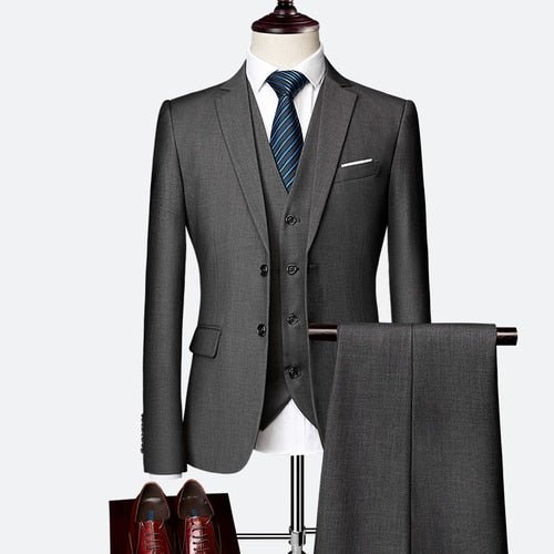Malcolm Suit | Wedding Prom Suit | Green Slim Fit Tuxedo Men Formal Business Work Wear Suits 3Pcs Set (Jacket+Pants+Vest) - Mighty Lifestyle