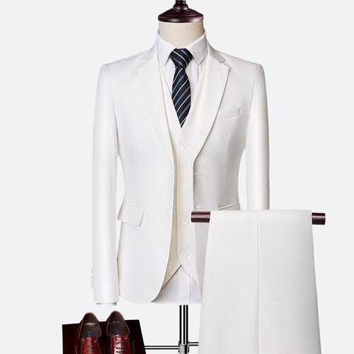 Malcolm Suit | Wedding Prom Suit | Green Slim Fit Tuxedo Men Formal Business Work Wear Suits 3Pcs Set (Jacket+Pants+Vest) - Mighty Lifestyle