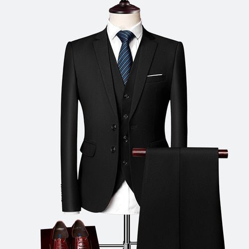 Malcolm Suit | Wedding Prom Suit | Green Slim Fit Tuxedo Men Formal Business Work Wear Suits 3Pcs Set (Jacket+Pants+Vest) - Mighty Lifestyle