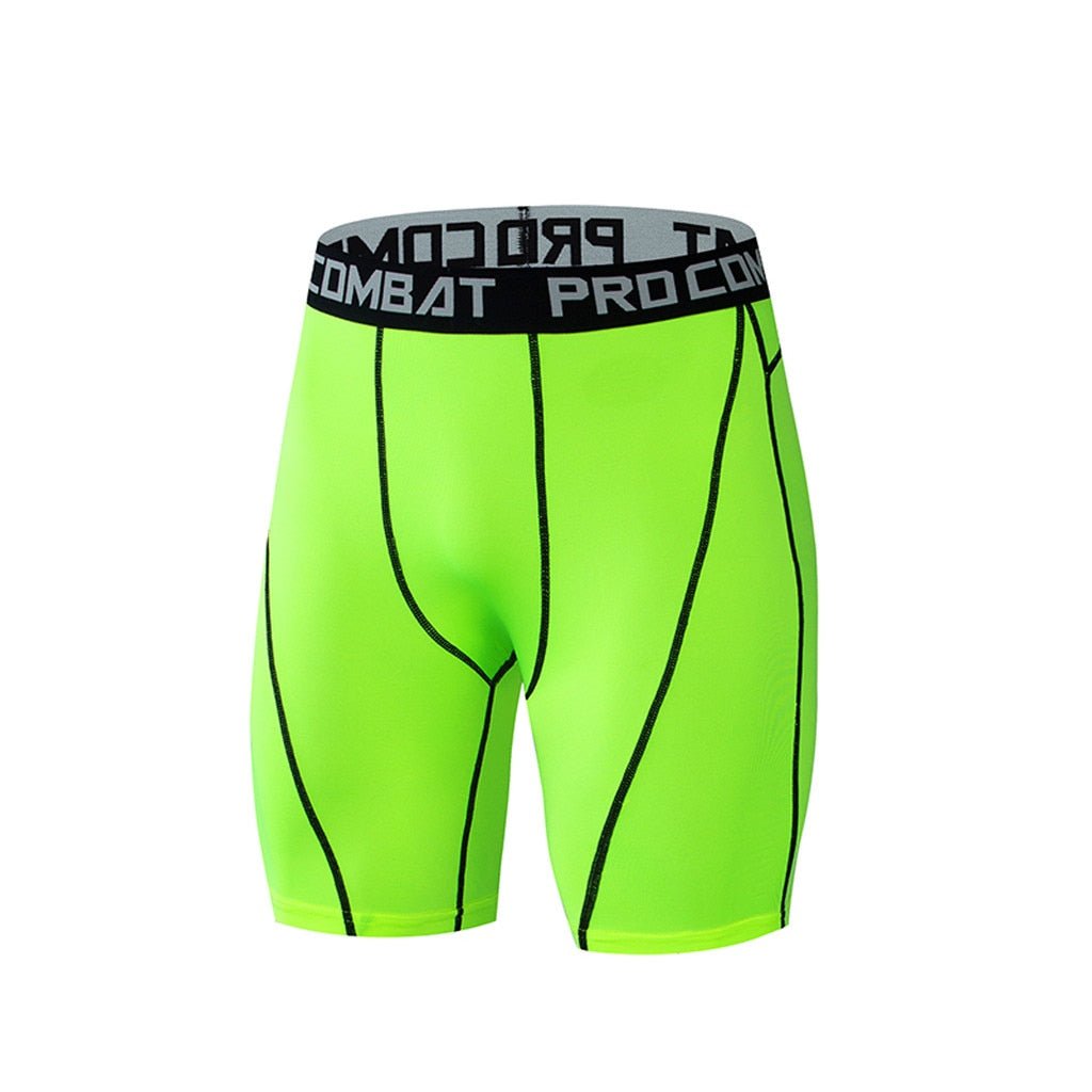 Men's Sports Tights Bodybuilding Shorts Fitness Workout Inseam Gym Knickers Male Muscle Alive Elastic Compression Tights Skinny Leggins Hombre - Mighty Lifestyle